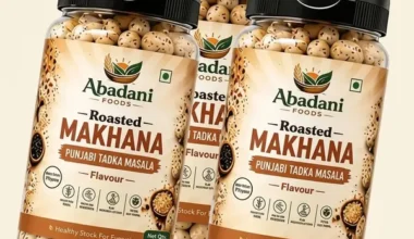 Enjoy Abadani Foods Roasted Makhana in Punjabi Tadka Masala flavour, a crunchy, flavourful snack made for everyday munching. Naturally delicious, gluten-free, and rich in protein.