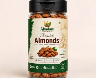 Abadani Foods Roasted Almonds Pack of 2 – Premium Crunchy Almonds (280g Each)