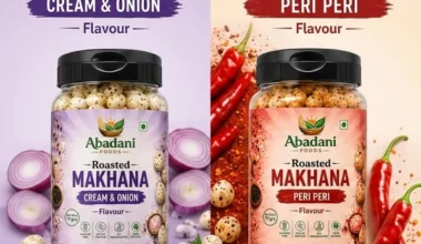 Abadani Foods Roasted Makhana Combo Pack – Cream & Onion and Peri Peri Flavours
