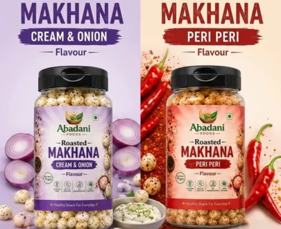 Abadani Foods Roasted Makhana Combo Pack – Cream & Onion and Peri Peri Flavours